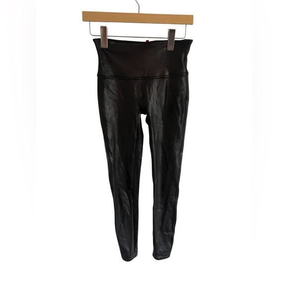 Spanx Faux Leather Sparkle Black Leggings, size M - Picture 1 of 5